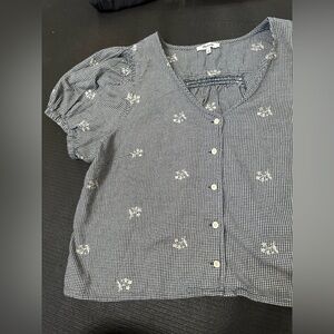 Madewell crop button top